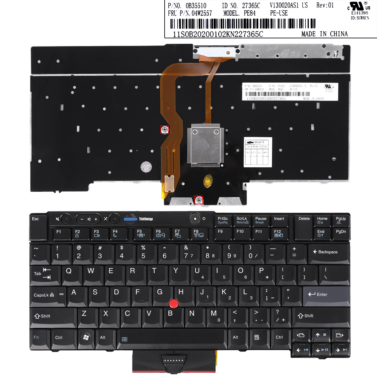 Picture of New Replacement Laptop Keyboard For ThinkPad T400S T410 T410I T410S T420 X220 BLACK OEM US Layout